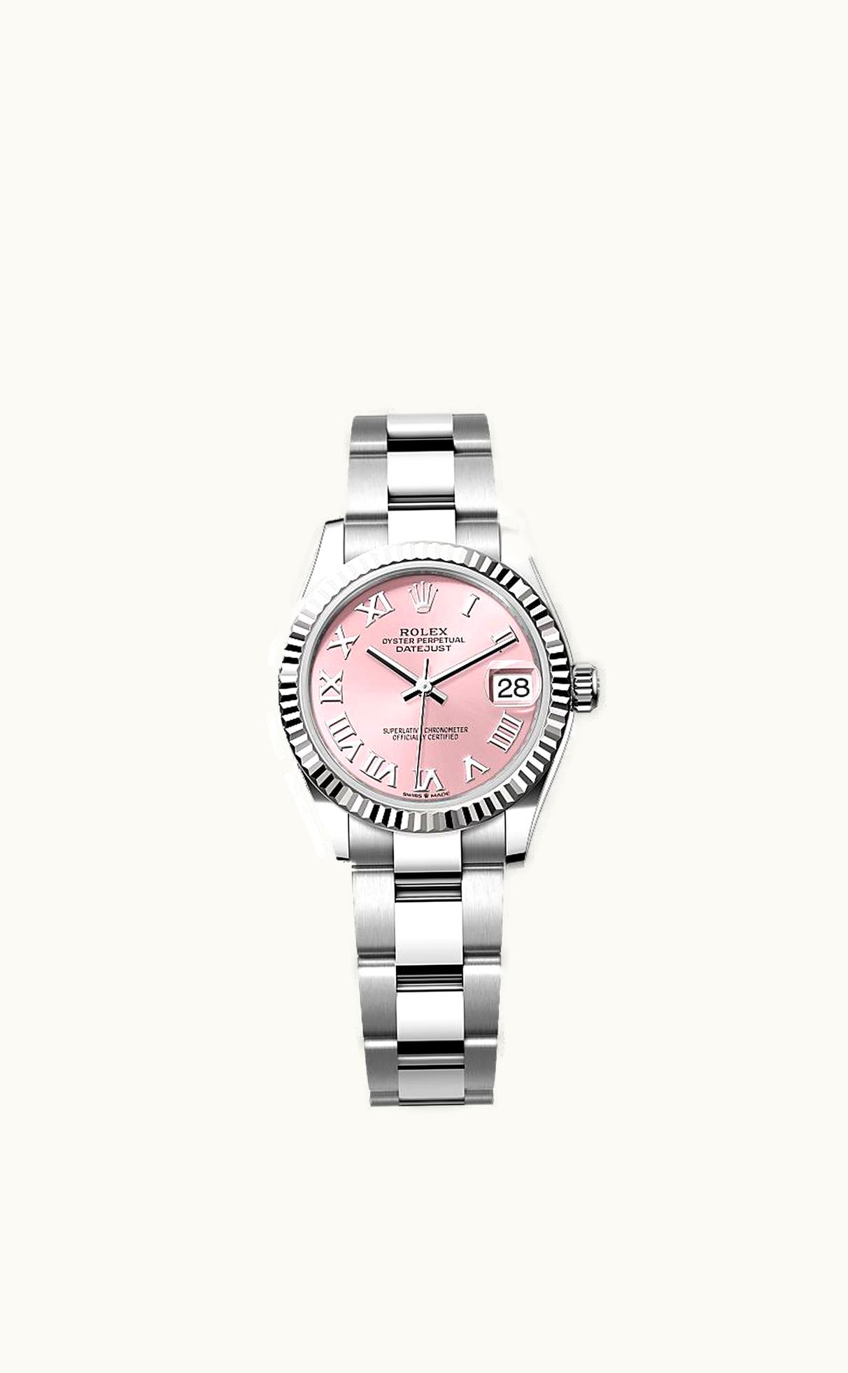 Rolex Datejust 31 Stainless Steel Fluted / Oyster / Pink - Roman