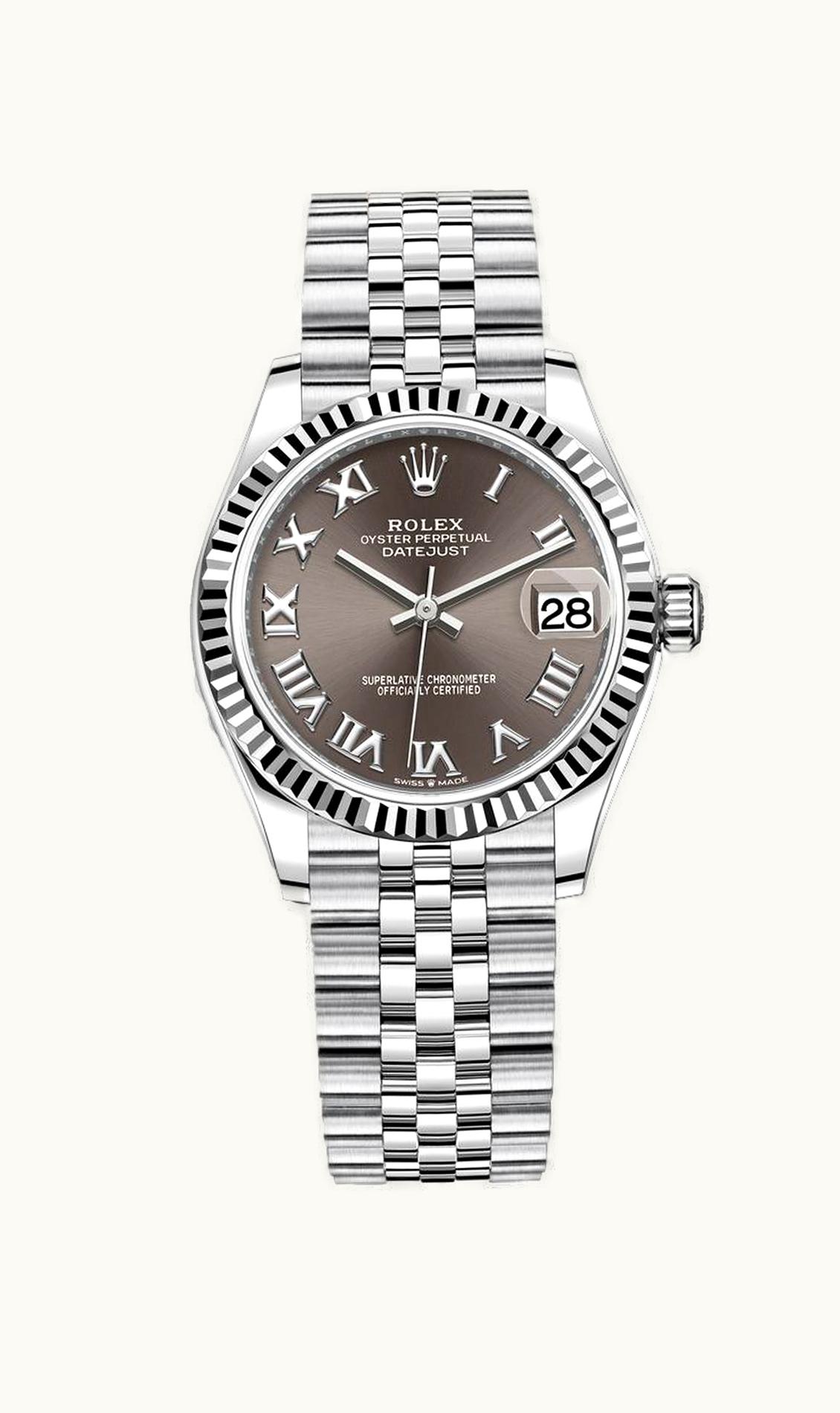Rolex Datejust 31 Stainless Steel Fluted / Jubilee / Grey - Roman