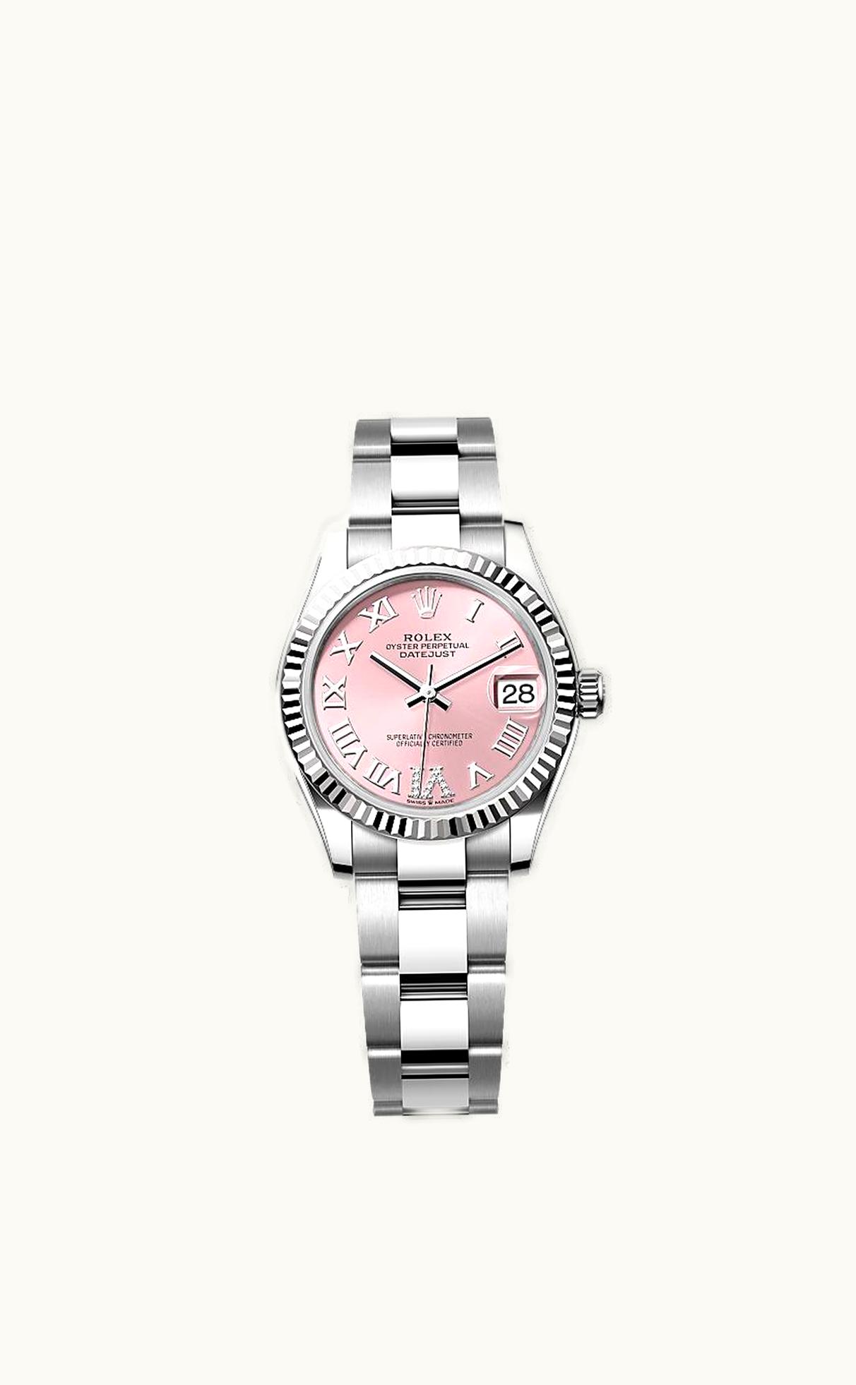 Rolex Datejust 31 Stainless Steel Fluted / Oyster / Pink - Roman
