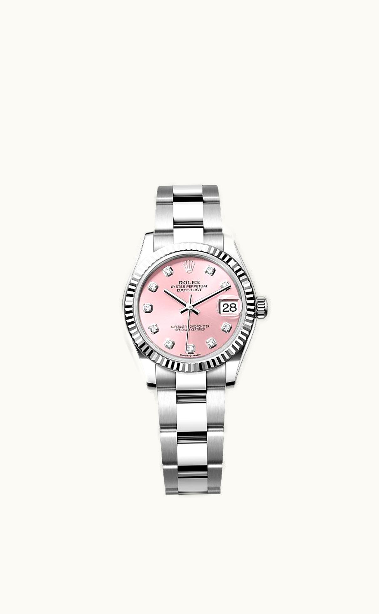 Rolex Datejust 31 Stainless Steel Fluted / Oyster / Pink - Diamond