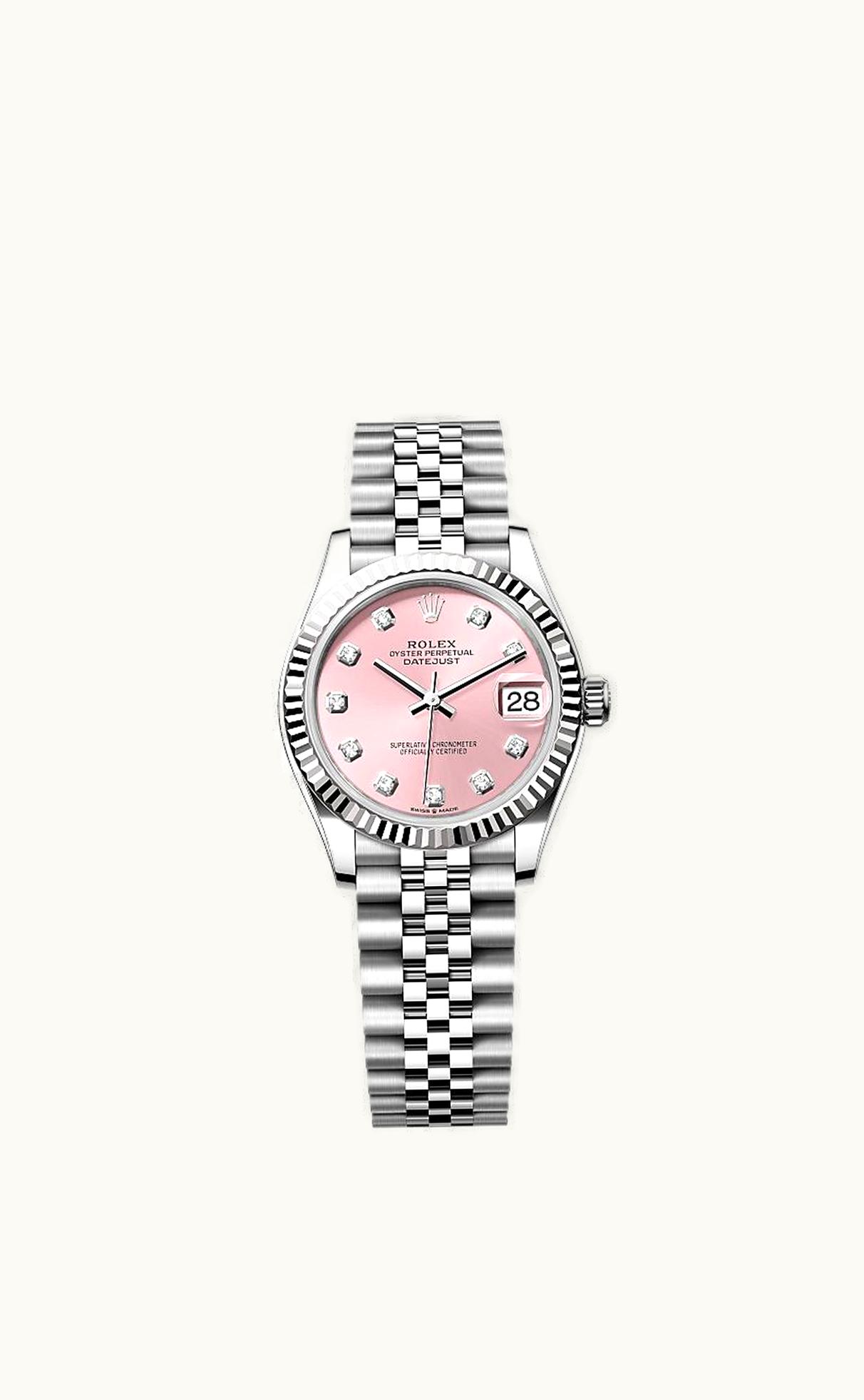 Rolex Datejust 31 Stainless Steel Fluted / Jubilee / Pink - Diamond