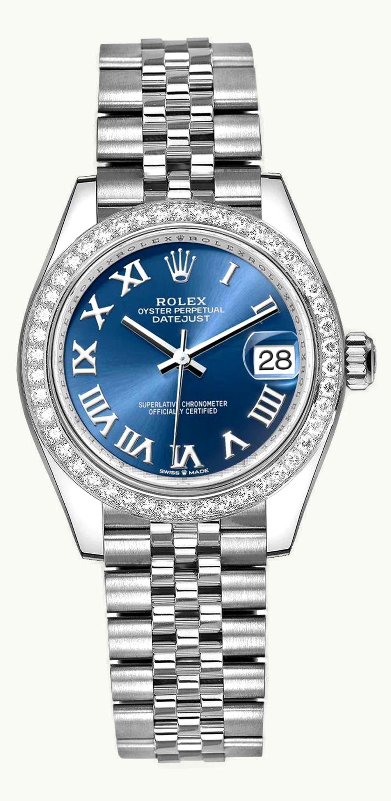 Rolex Datejust 31 Stainless Steel / Diamond / Blue - Roman / Jubilee