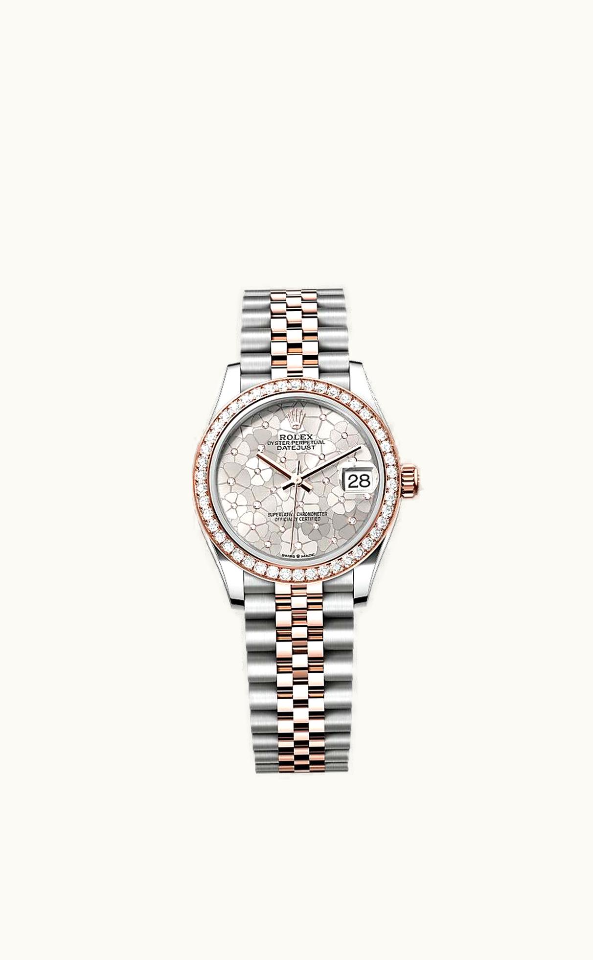 Rolex Datejust 31 Stainless Steel/ Rose Gold - Diamond / Silver - Floral / Jubilee