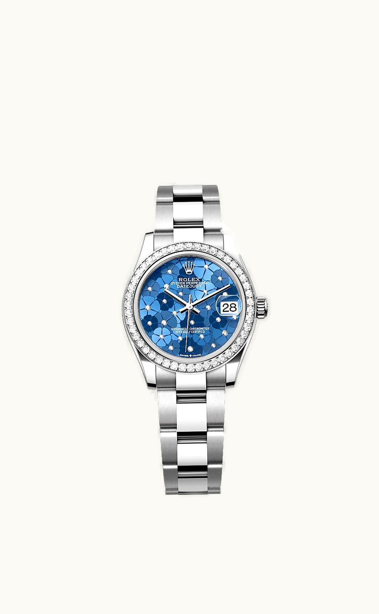 Rolex Datejust 31 Stainless Steel / Diamond / Blue - Floral / Oyster
