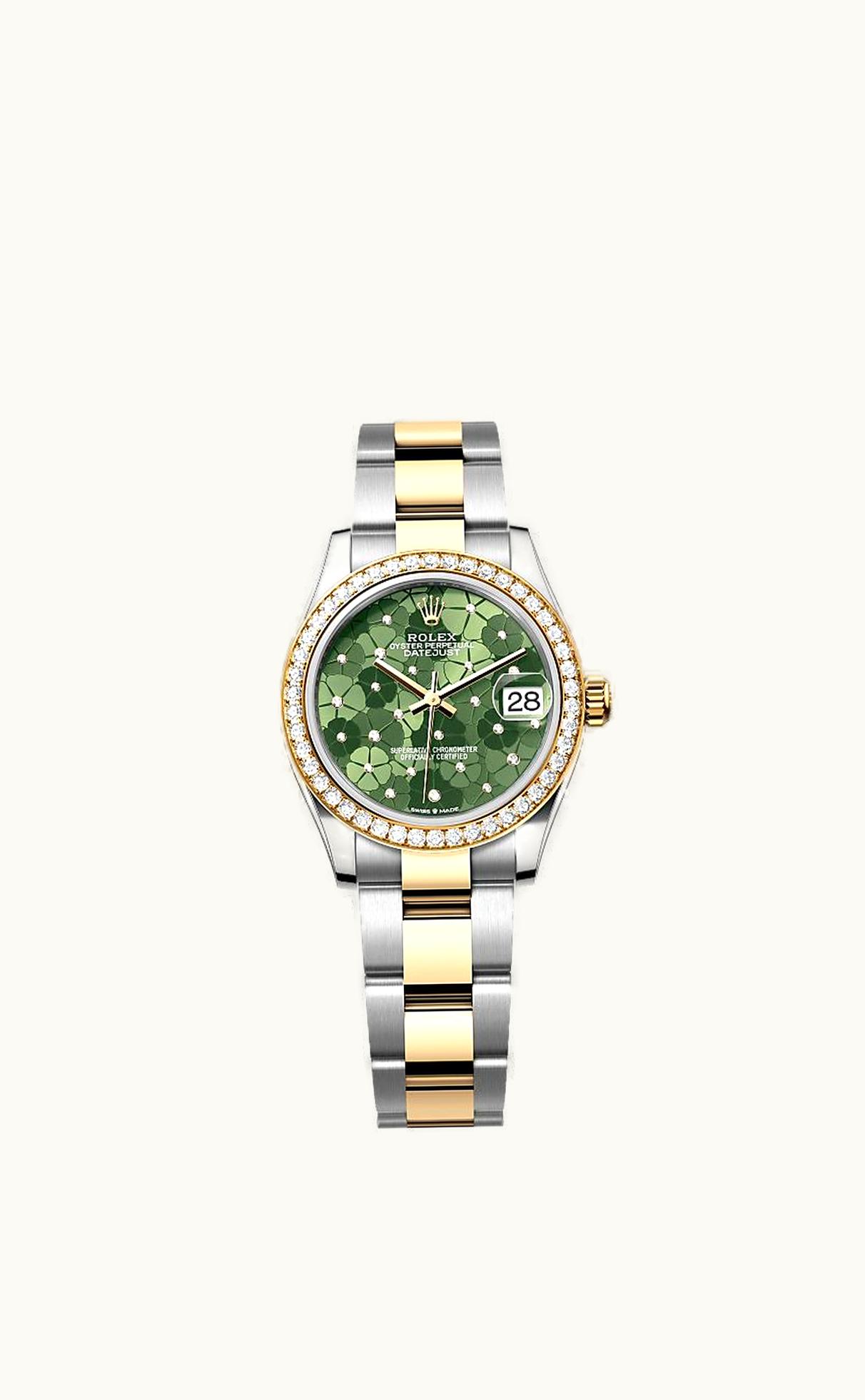 Rolex Datejust 31 Stainless Steel - Yellow Gold / Diamond/ Olive - Floral / Oyster