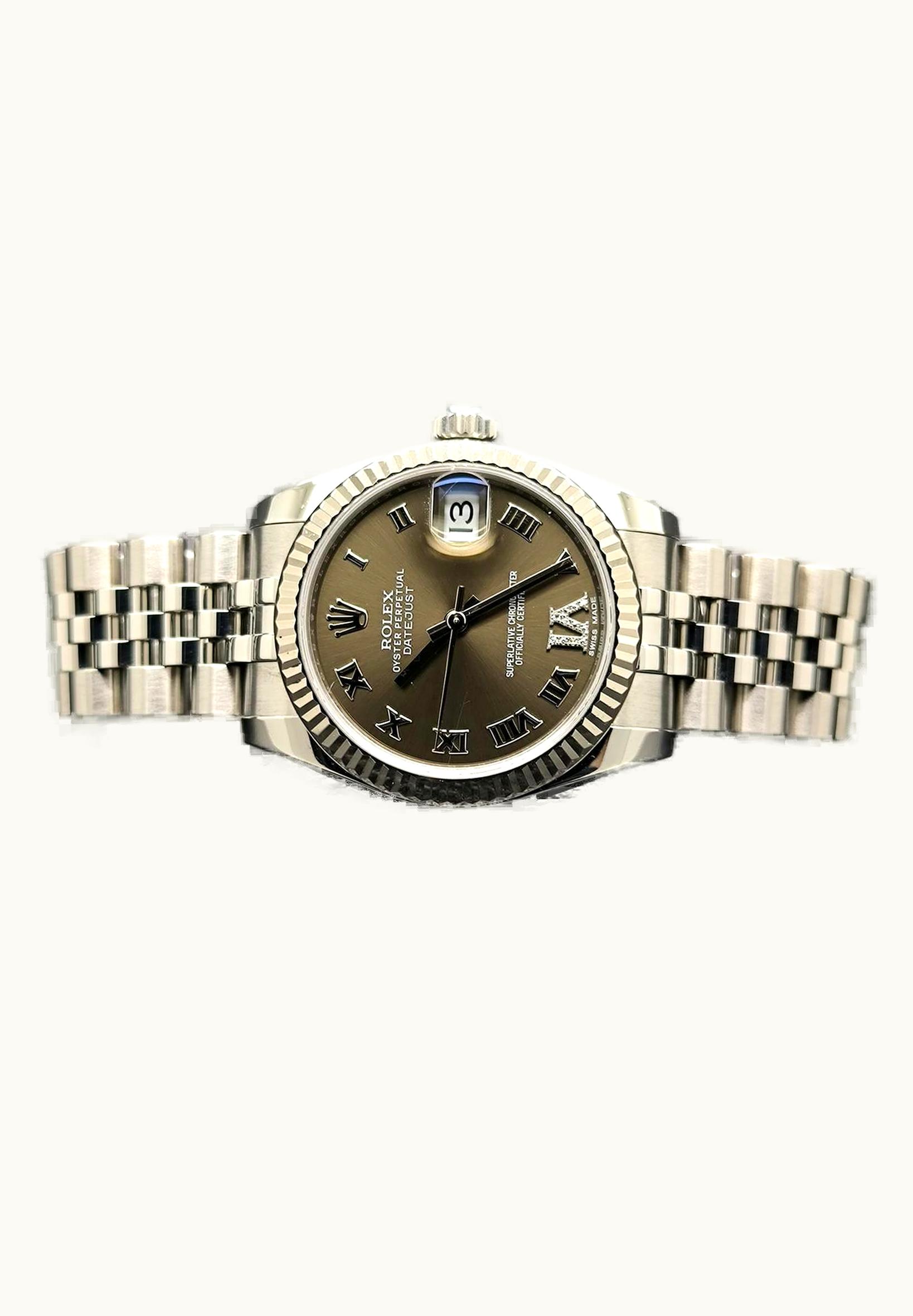 Rolex Datejust 31 Stainless Steel Fluted / Jubilee / Rhodium Roman