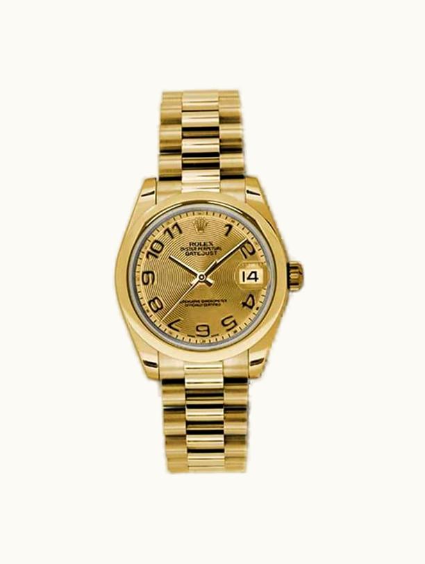 Rolex Datejust 31 Yellow Gold Domed / President / Champagne Diamond