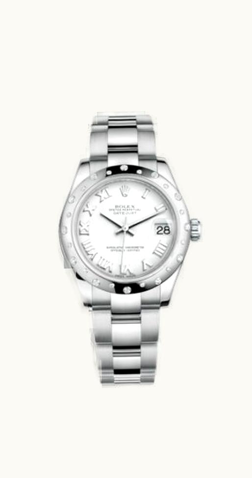 Rolex Datejust 31 Stainless Steel Domed Diamond / Oyster / White - Roman