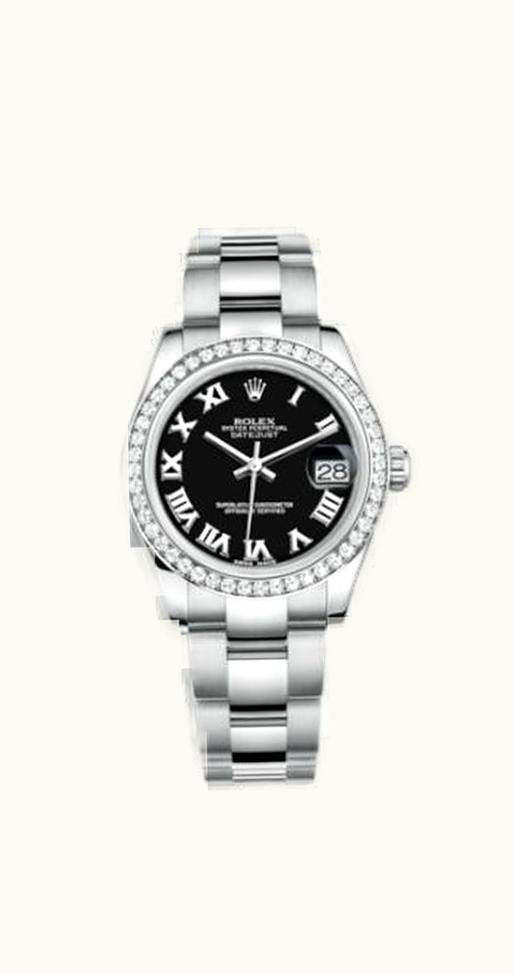 Rolex Datejust 31 Stainless Steel Diamond / Oyster / Black - Roman