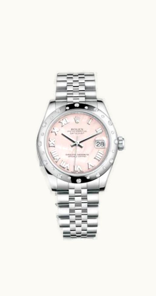 Rolex Datejust 31 Stainless Steel Domed Diamond / Jubilee / Pink MOP - Roman