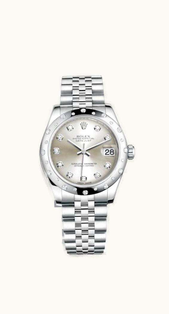 Rolex Datejust 31 Stainless Steel Domed Diamond / Jubilee / Silver - Diamond