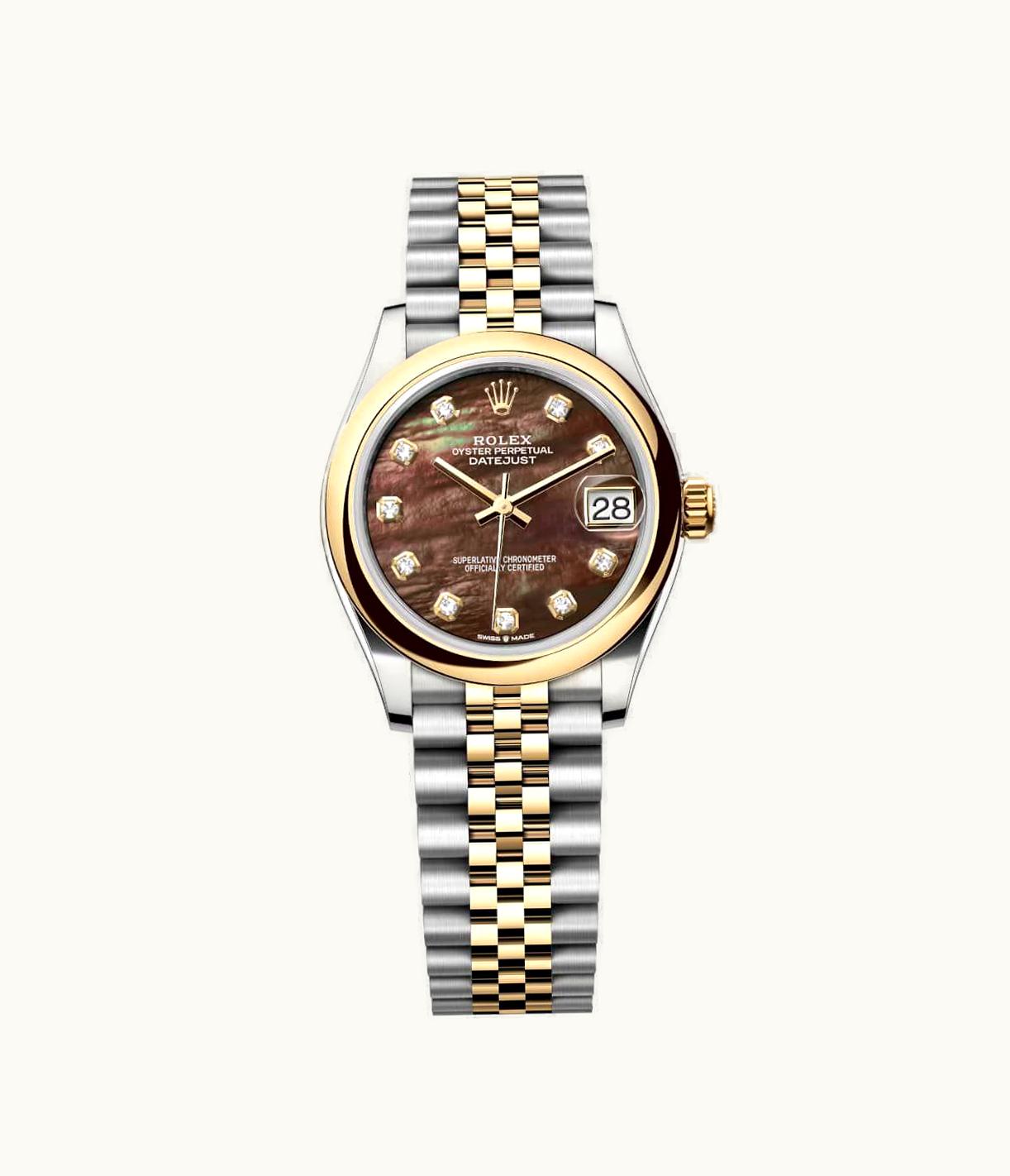 Rolex Datejust 31 Stainless Steel/ Yellow Gold / Domed / Black MOP / Jubilee