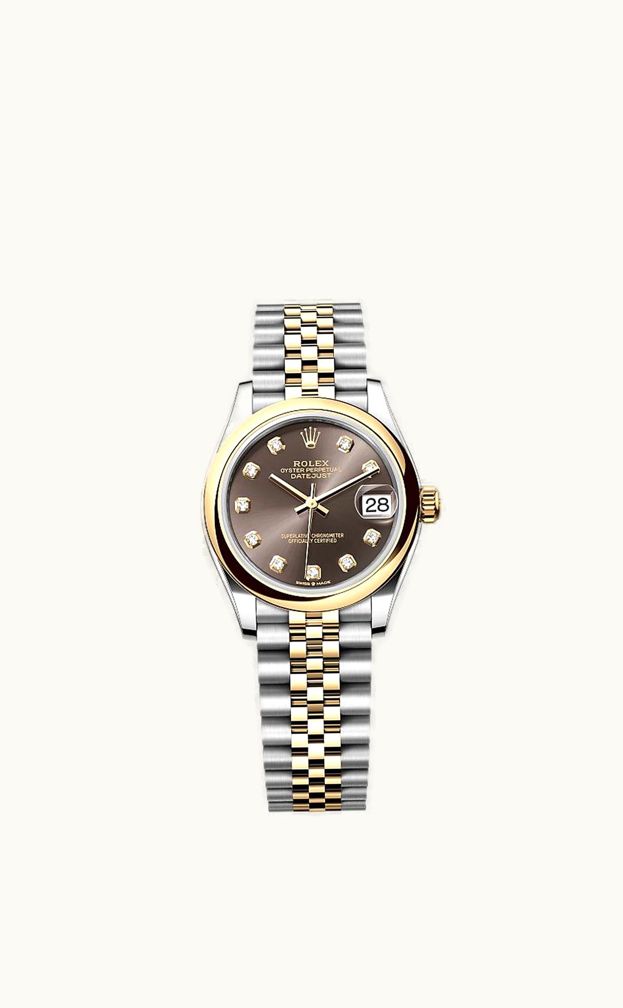 Rolex Datejust 31 Stainless Steel/ Yellow Gold / Domed / Grey - Diamond / Jubilee