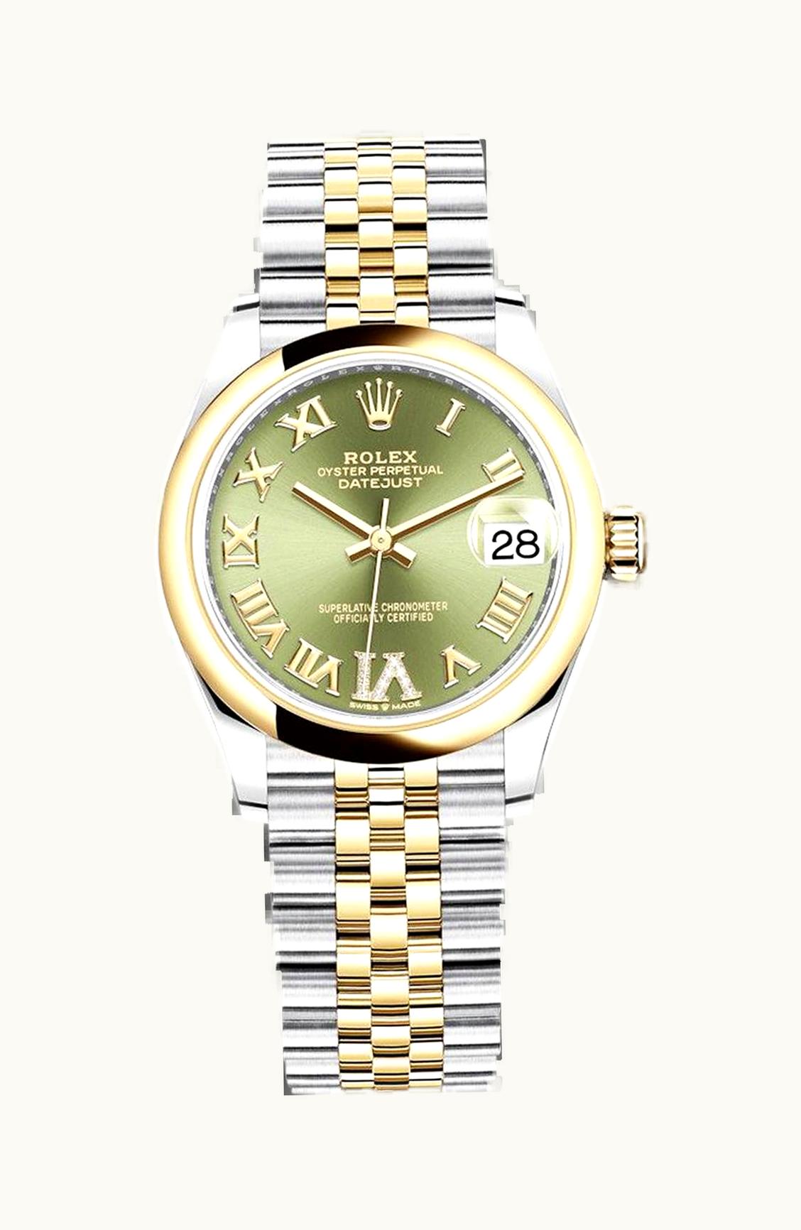 Rolex Datejust 31 Stainless Steel/ Yellow Gold / Domed / Olive - Roman / Jubilee