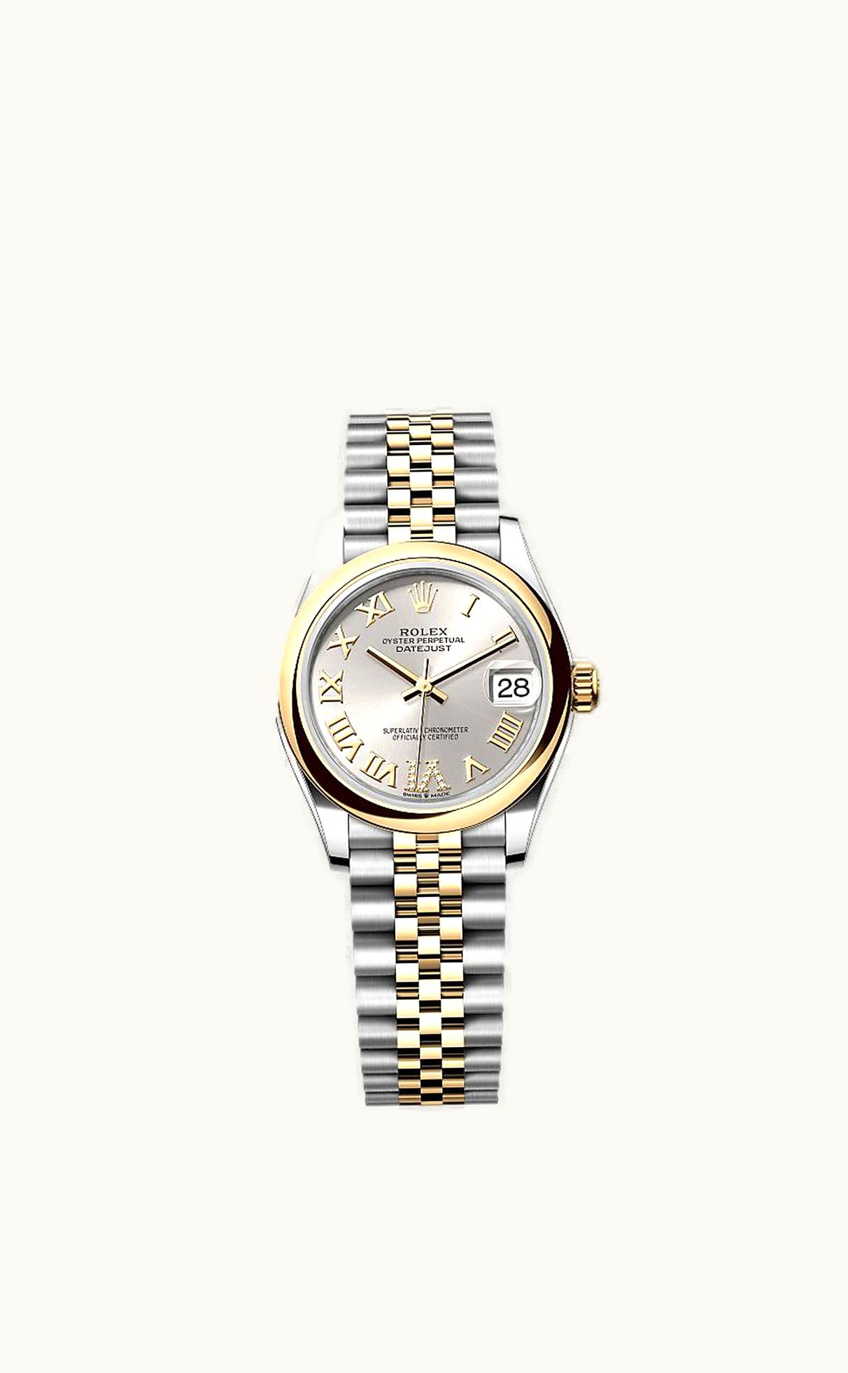 Rolex Datejust 31 Stainless Steel/ Yellow Gold / Domed / Silver - Roman / Jubilee