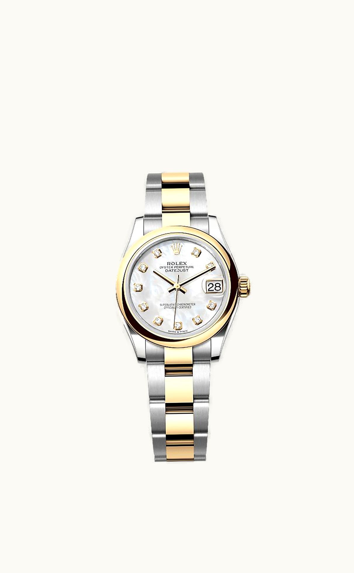 Rolex Datejust 31 Stainless Steel / Yellow Gold / Domed / MOP / Oyster