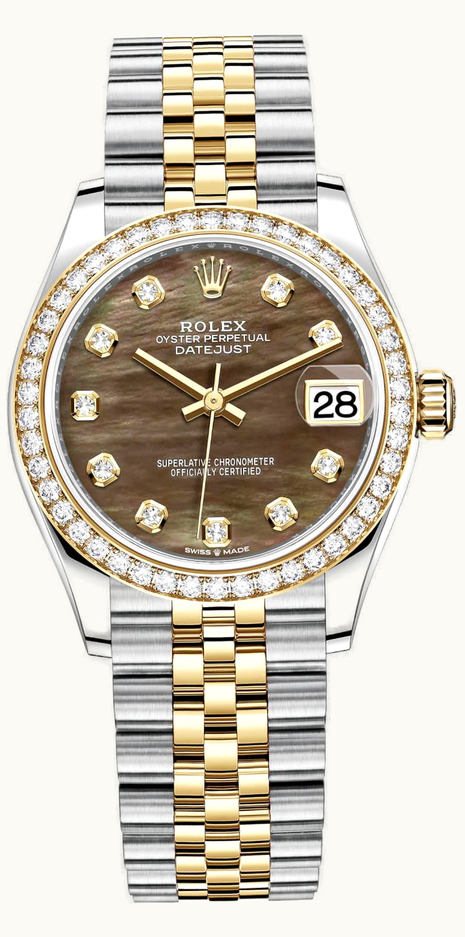 Rolex Datejust 31 Stainless Steel / Yellow Gold / Diamond / Black MOP / Jubilee