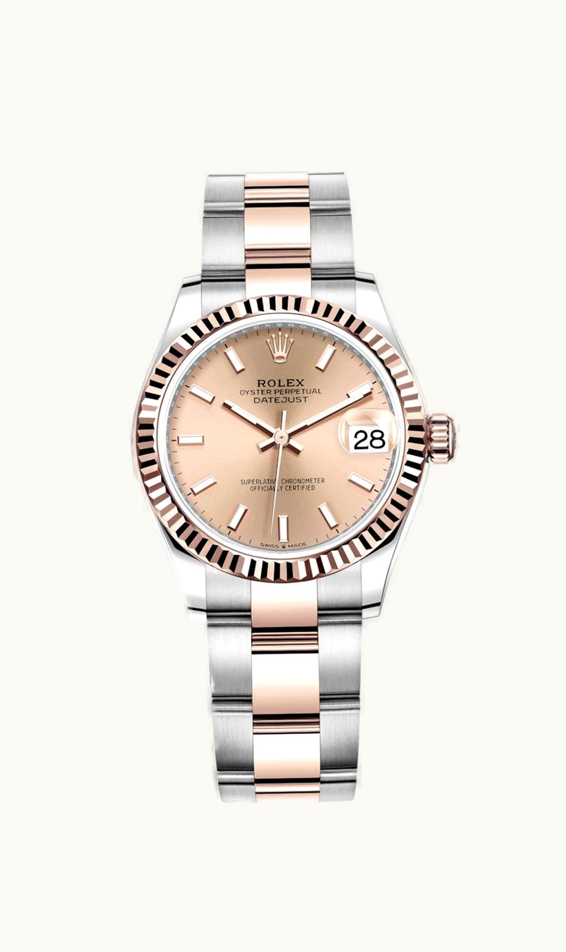 Rolex Datejust 31 Stainless Steel/ Rose Gold / Fluted / Rose / Oyster