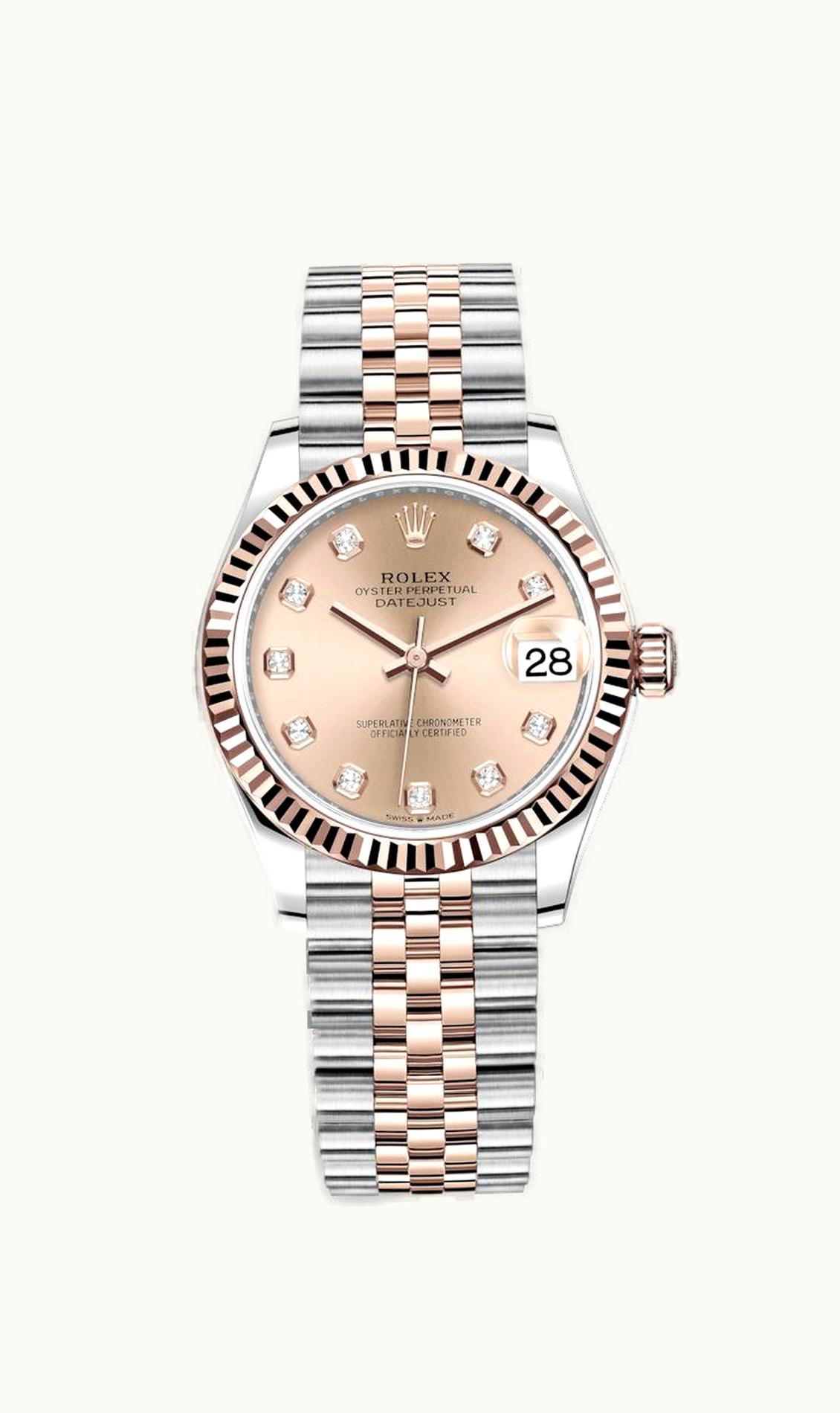 Rolex Datejust 31 Stainless Steel/ Rose Gold / Fluted / Rose - Diamond / Jubilee