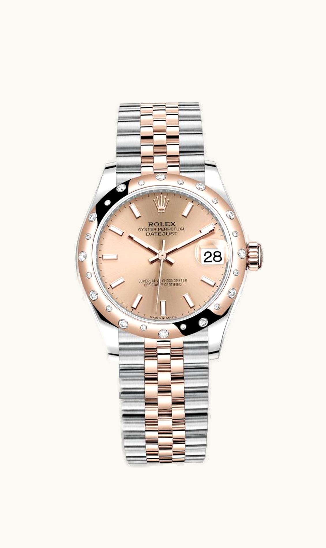 Rolex Datejust 31 Stainless Steel/ Rose Gold / Domed - Diamond / Rose / Jubilee