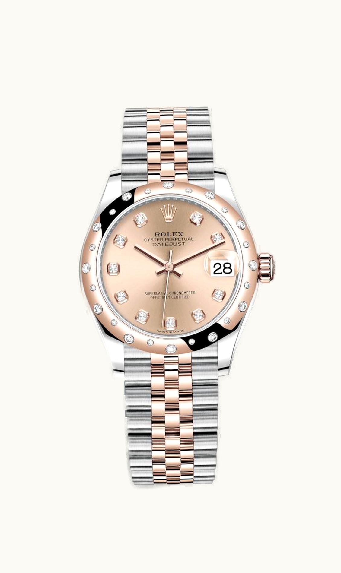 Rolex Datejust 31 Stainless Steel/ Rose Gold / Domed - Diamond / Rose - Diamond / Jubilee