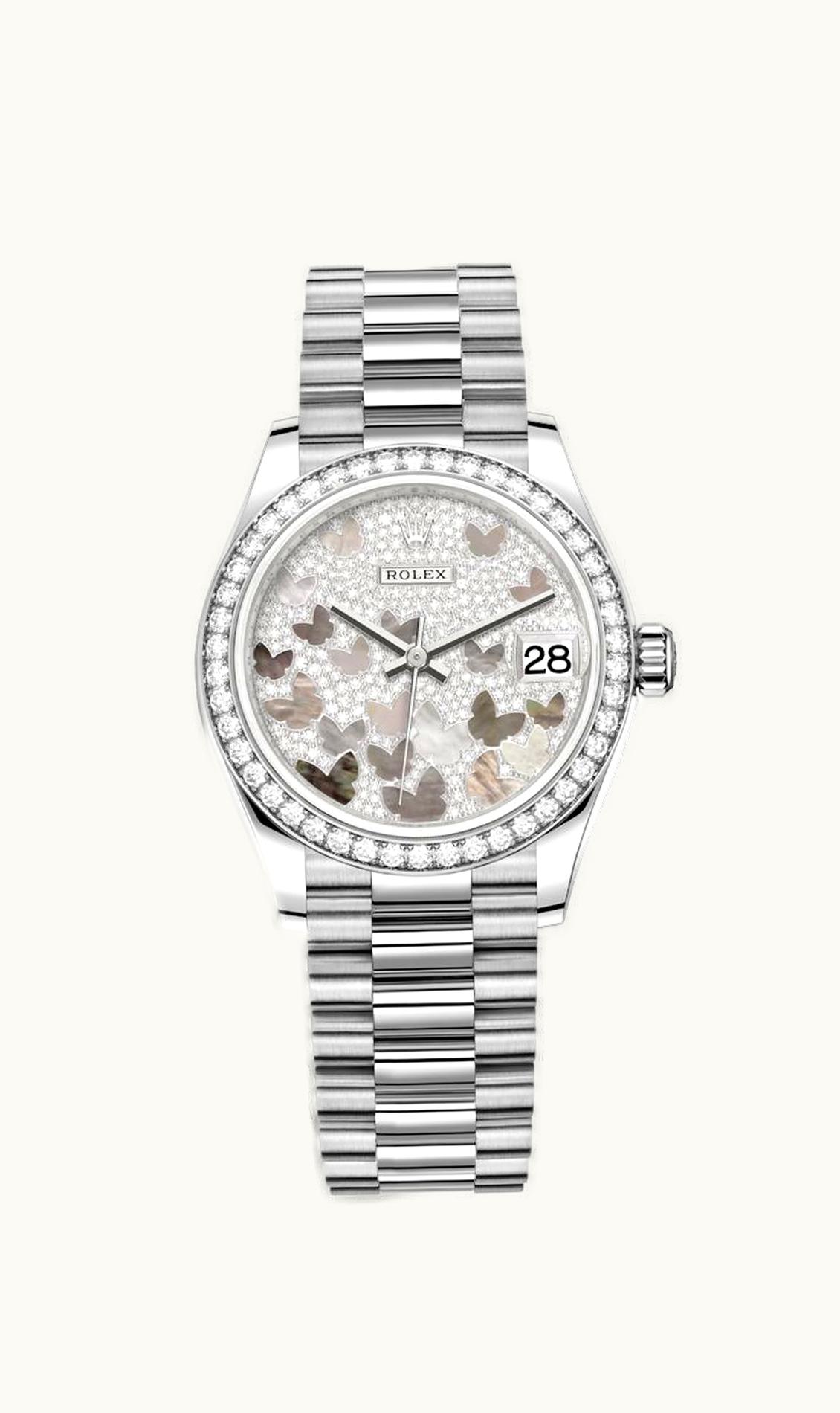 Rolex Datejust 31 White Gold / Diamond / Butterfly / President