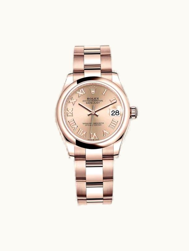 Rolex Datejust 31 Rose Gold / Domed / Rose - Roman / Oyster