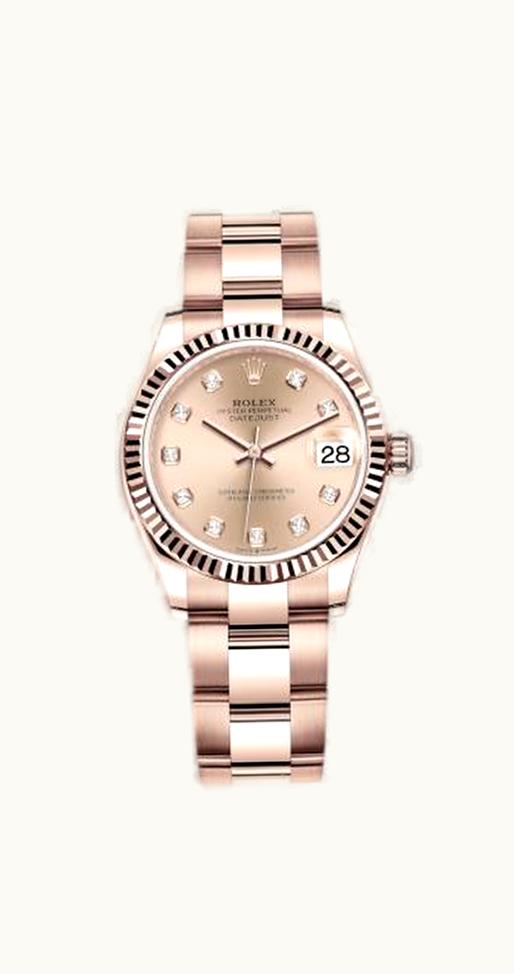 Rolex Datejust 31 Rose Gold / Fluted / Rose - Diamond / Oyster