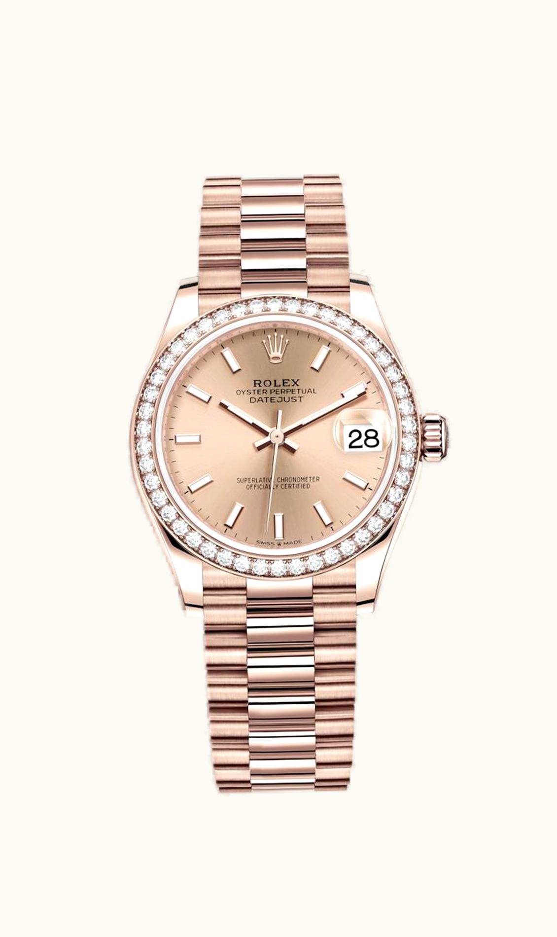 Rolex Datejust 31 Rose Gold / Diamond / Rose / President