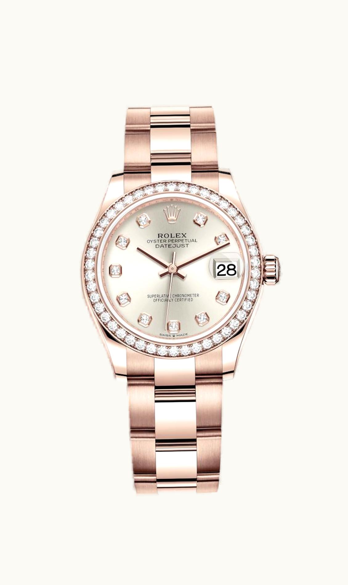 Rolex Datejust 31 Rose Gold / Diamond / Silver - Diamond / Oyster