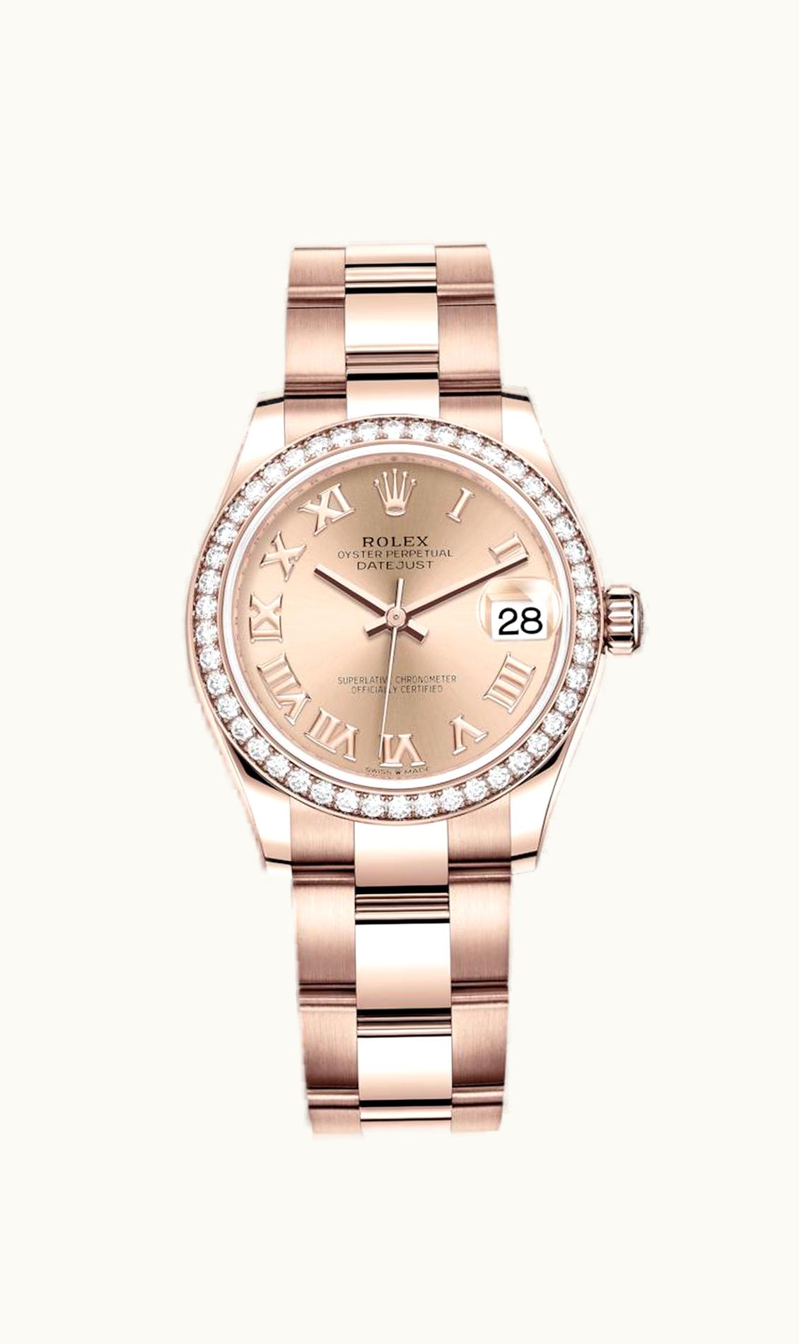 Rolex Datejust 31 Rose Gold / Diamond / Rose - Roman / Oyster