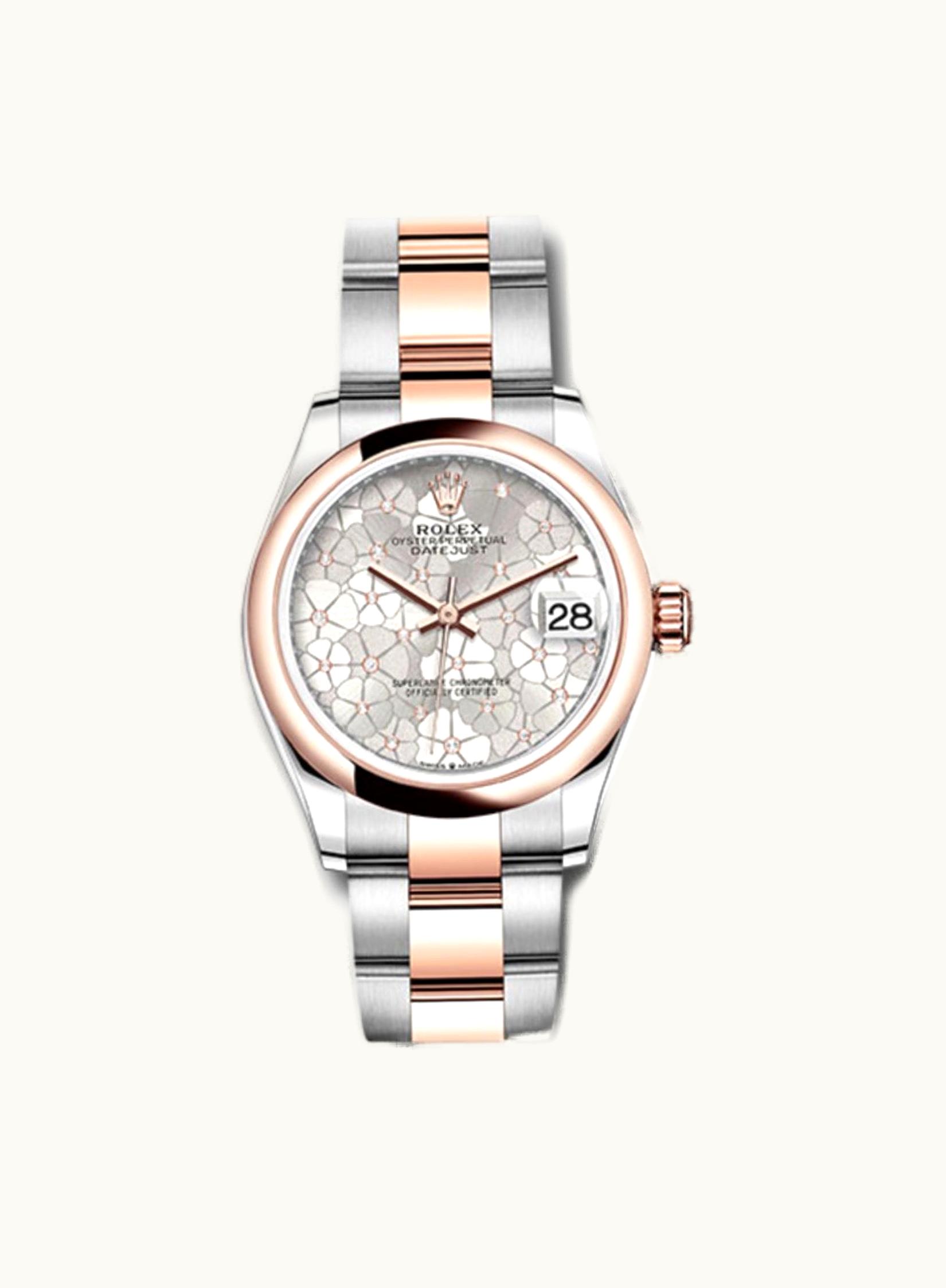 Rolex Datejust 31 Stainless Steel Fluted / Jubilee / Dark Rhodium Floral