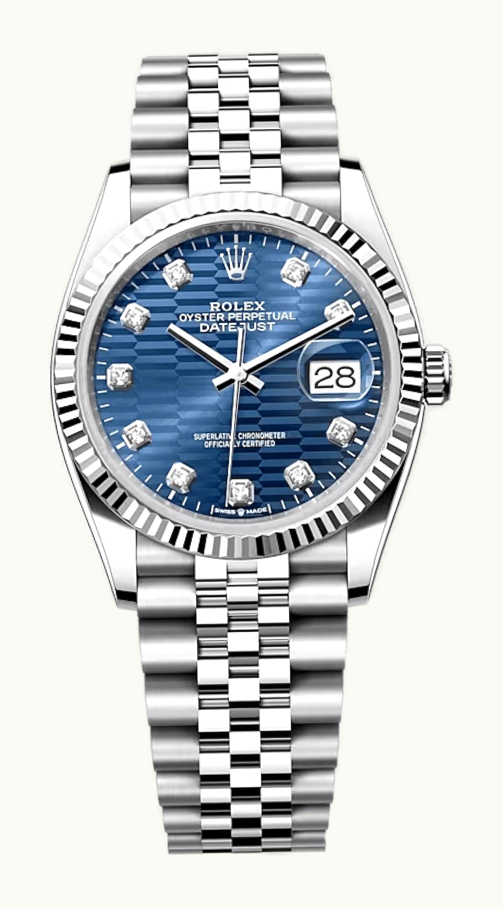 Rolex Datejust 36 Stainless Steel - Fluted / Blue - Fluted - Diamond / Jubilee