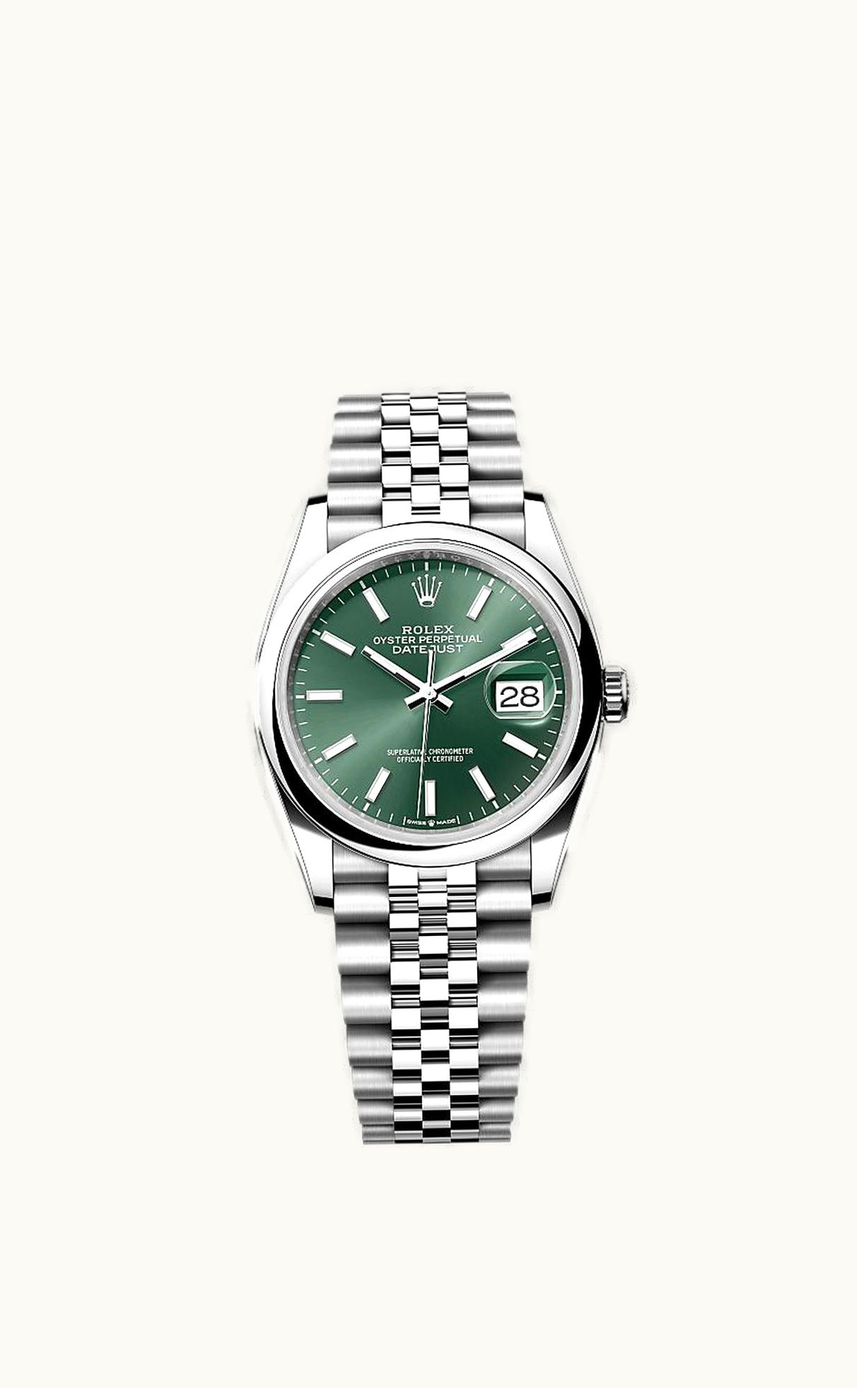 Rolex Datejust 36 Stainless Steel - Domed / Green / Jubilee