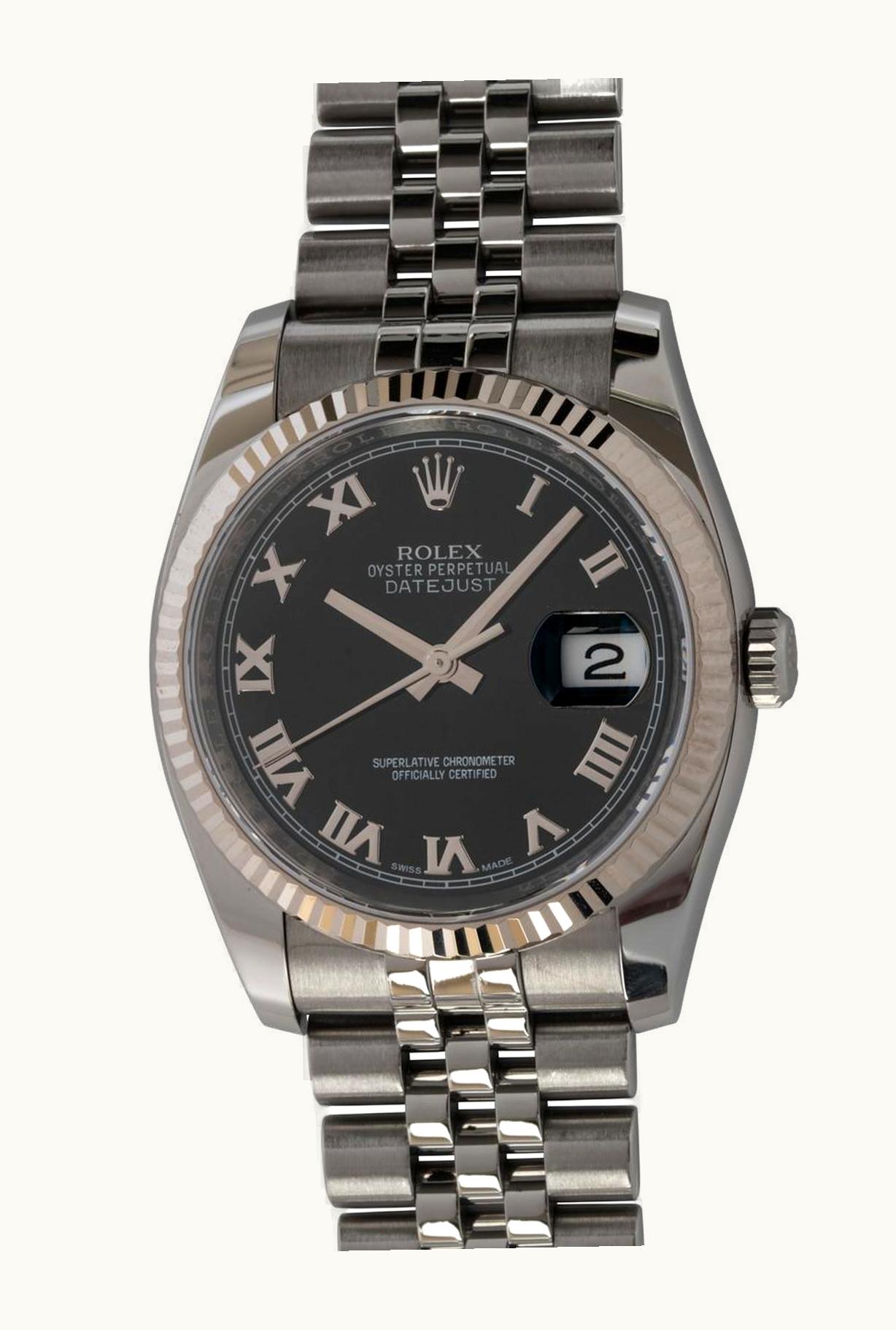 Rolex Datejust 36 Stainless Steel Fluted / Jubilee / Rhodium Roman