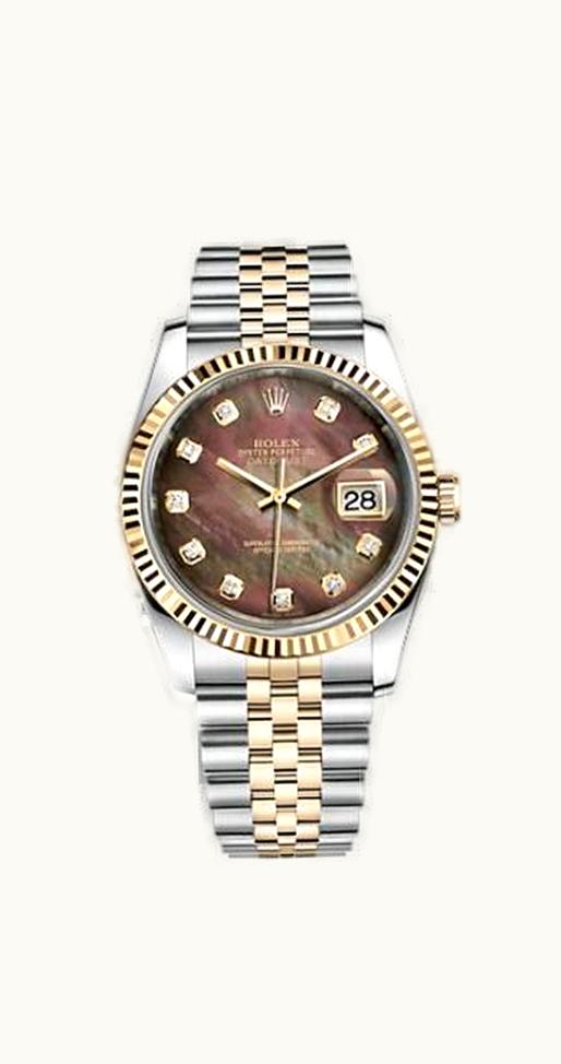 Rolex Datejust 36 Rolesor Yellow Fluted / Jubilee / Black MOP