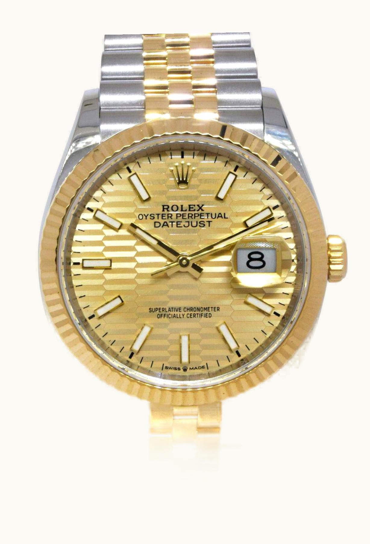 Rolex Datejust 36 Stainless Steel / Yellow Gold / Fluted / Champagne - Fluted / Oyster