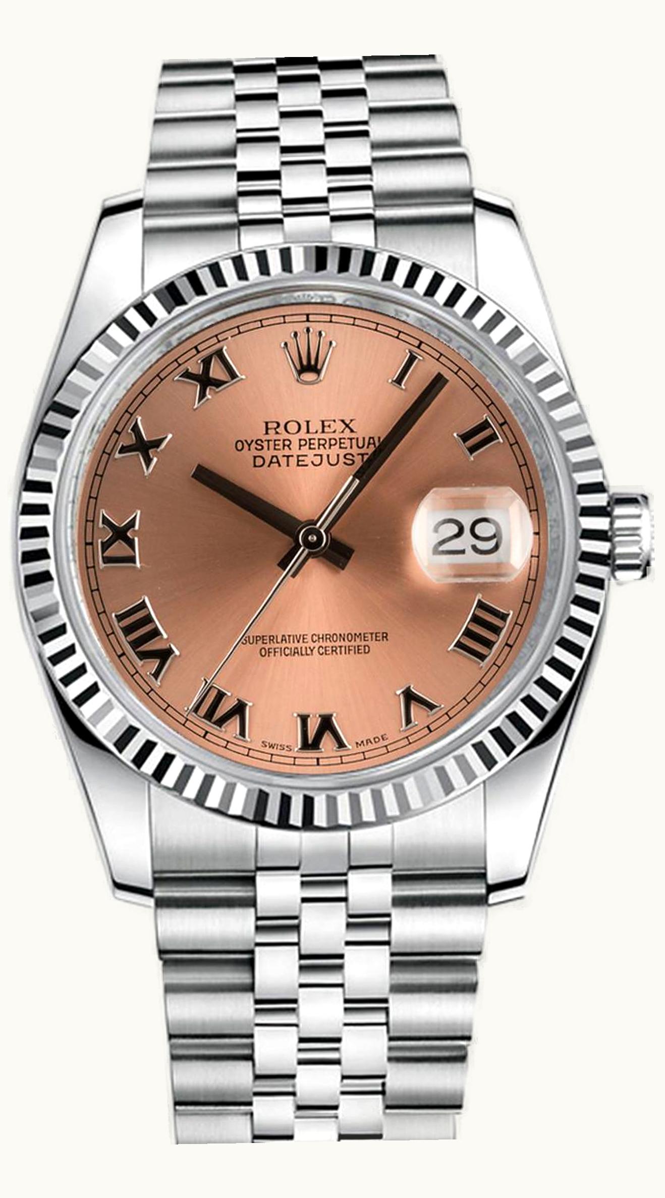 Rolex Datejust 36 Stainless Steel Diamond / Oyster / Pink Wave