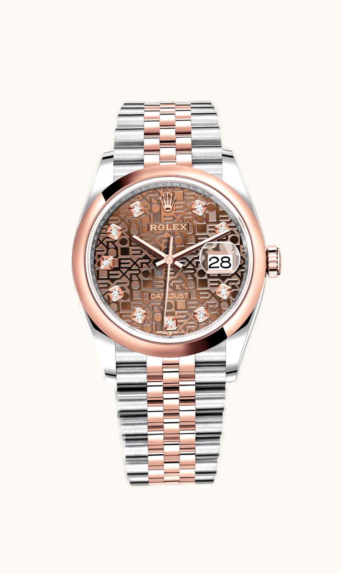 Rolex Datejust 36 Stainless Steel / Everose / Smooth / Chocolate Computer / Jubilee