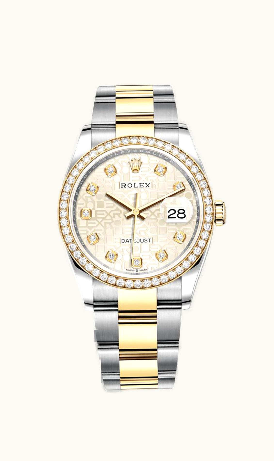 Rolex Datejust 36 Stainless Steel / Yellow Gold / Diamond / Silver Computer / Oyster