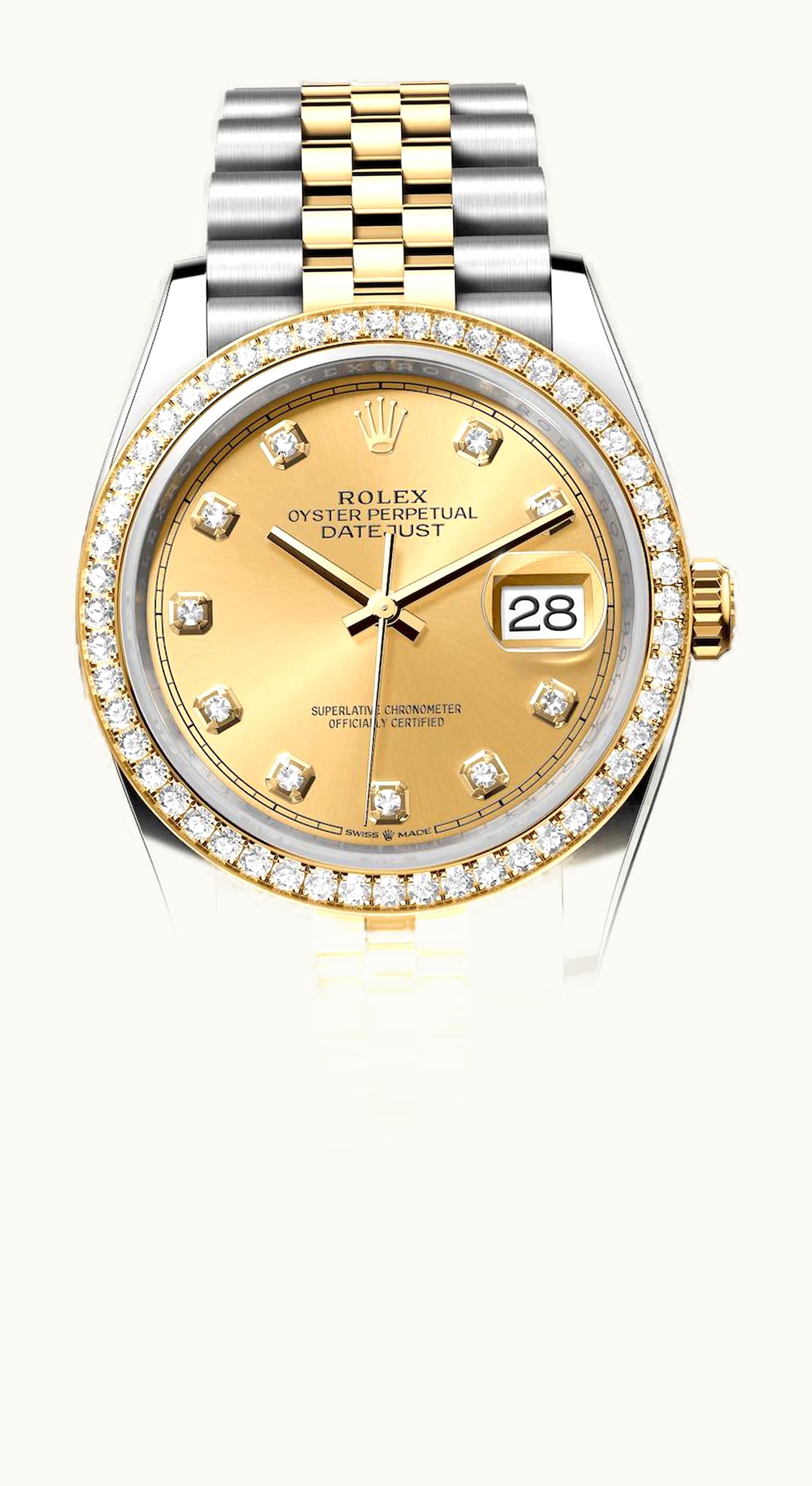 Rolex Datejust 36 Stainless Steel / Yellow Gold / Diamond / Champagne Diamond / Jubilee