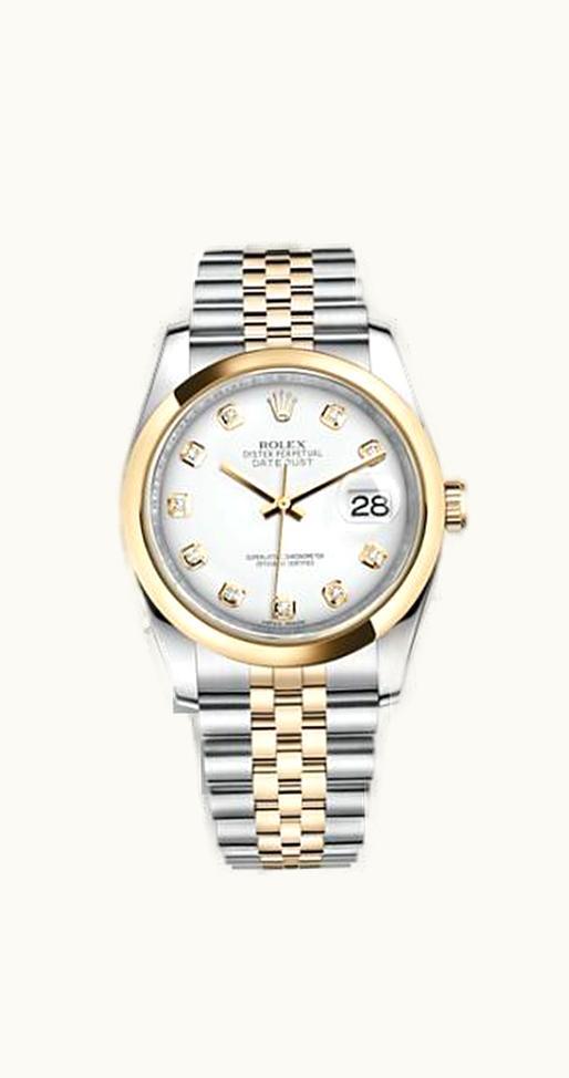 Rolex Datejust 36 Rolesor Yellow Domed / Jubilee / White Diamond