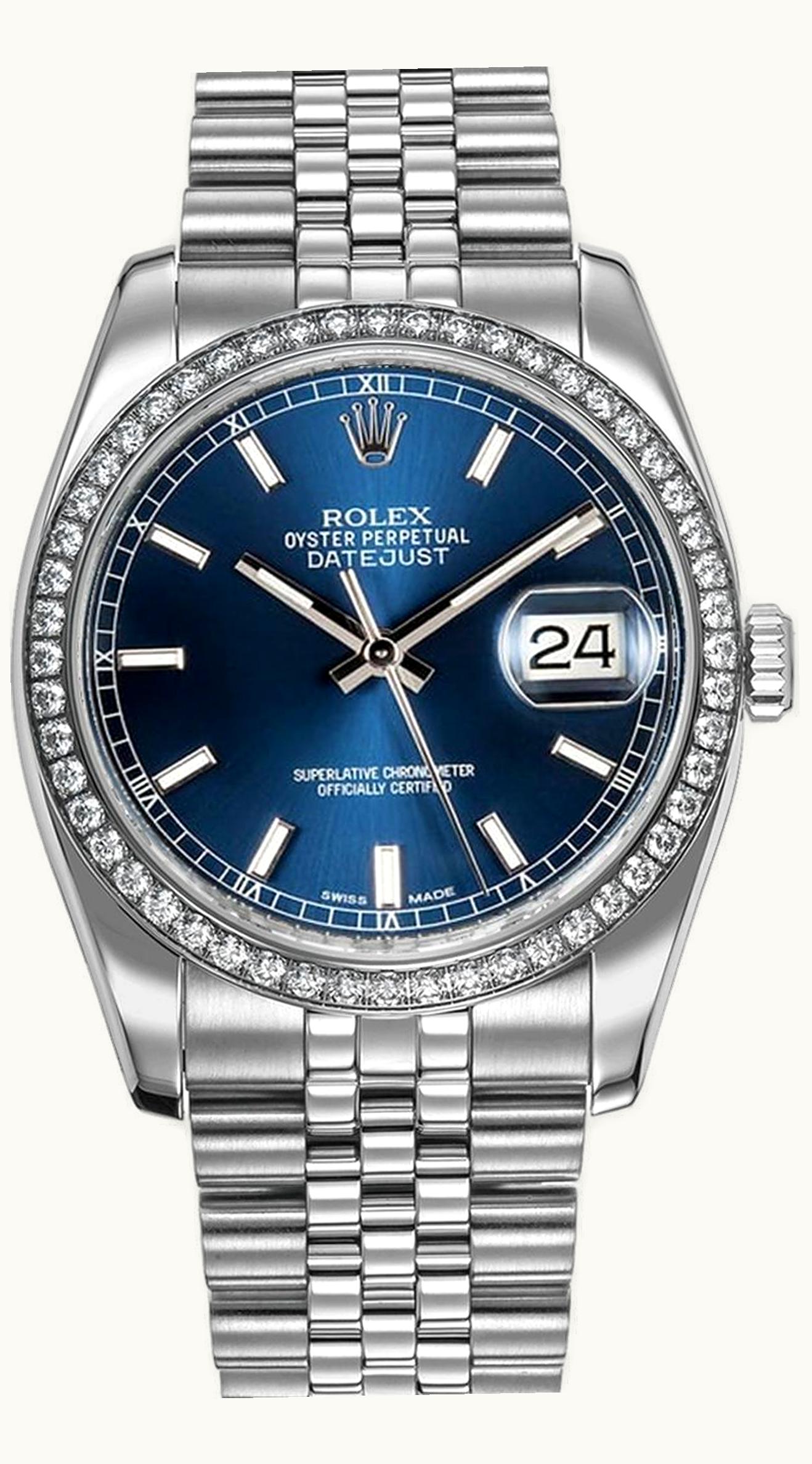 Rolex Datejust 36 Stainless Steel Diamond / Jubilee / Blue Roman