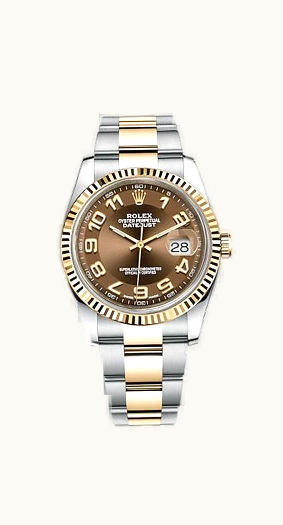 Rolex Datejust 36 Rolesor Yellow Fluted/ Oyster / Bronze Arabic
