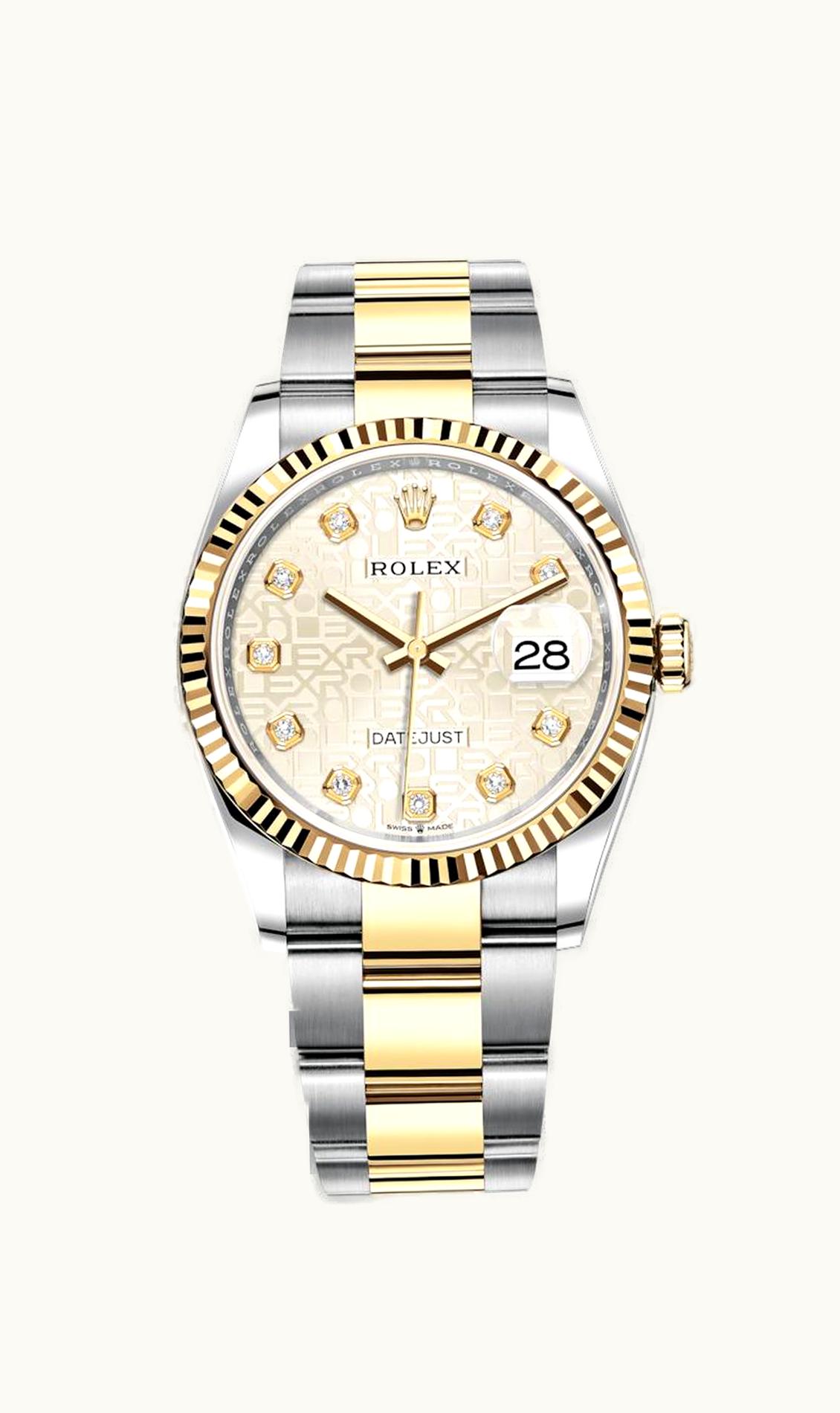 Rolex Datejust 36 Stainless Steel / Yellow Gold / Fluted / Silver Computer / Oyster