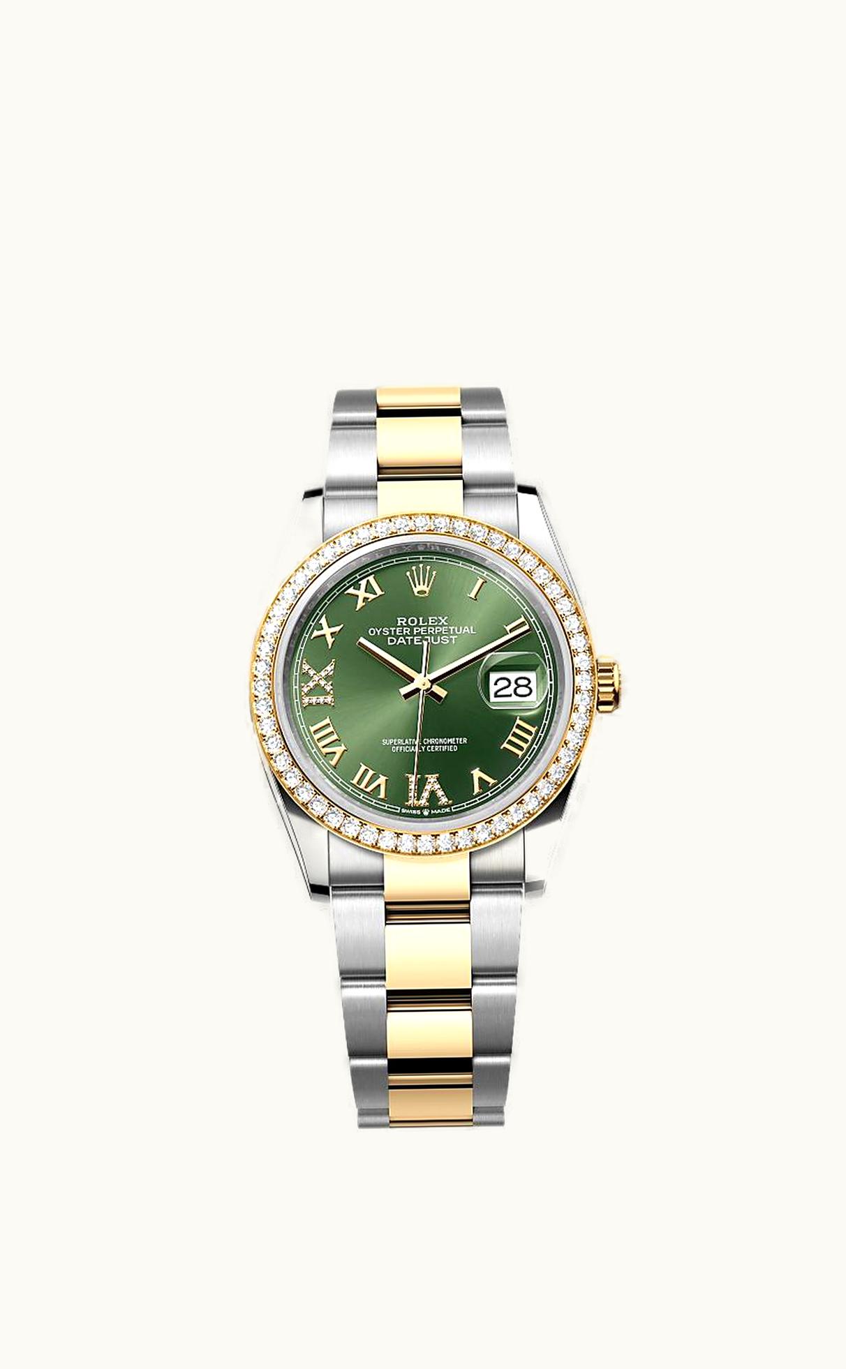 Rolex Datejust 36 Stainless Steel / Yellow Gold / Diamond / Slate - Roman / Oyster