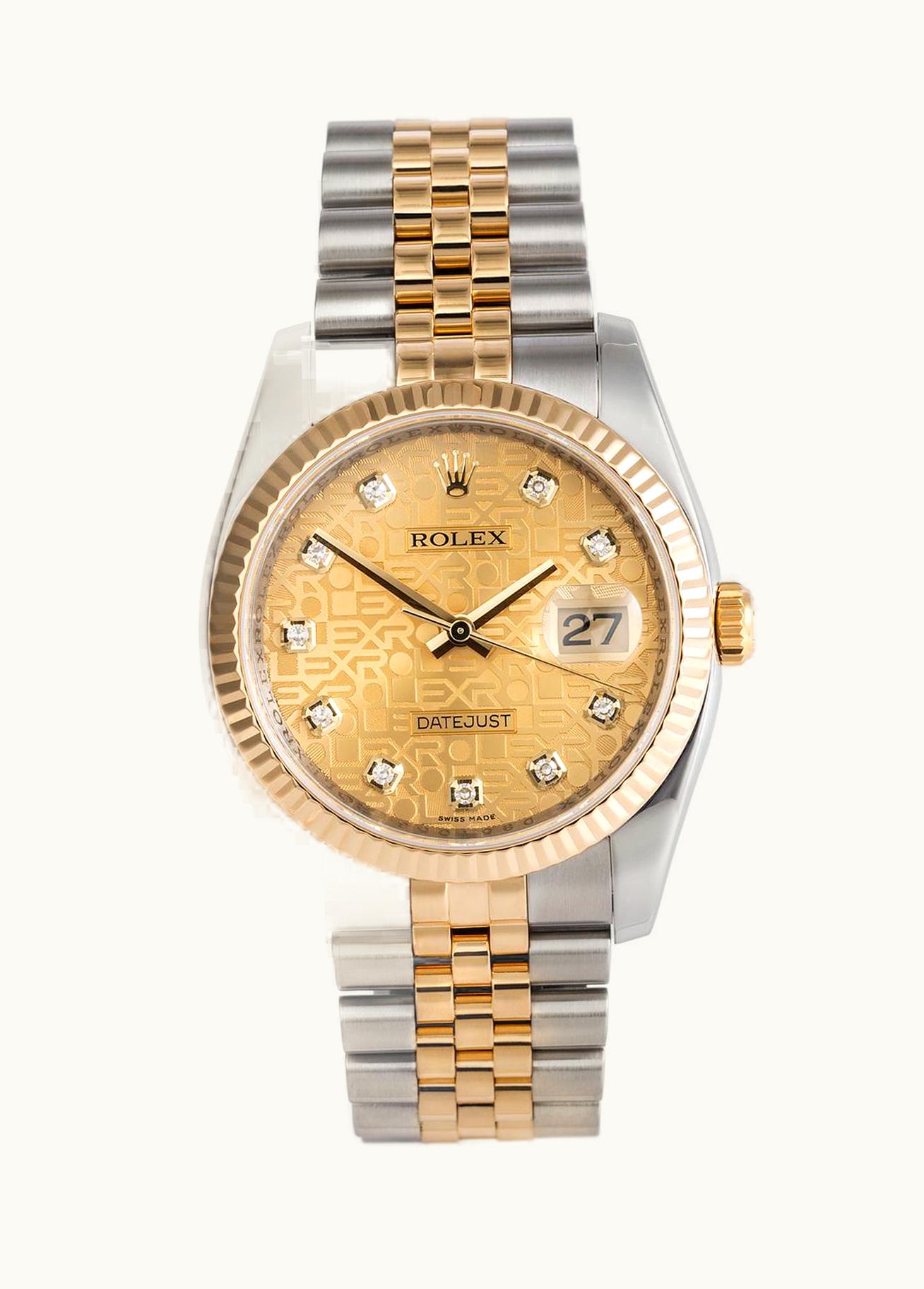 Rolex Datejust 36 Stainless Steel / Yellow Gold / Diamond / Champagne - Computer / Jubilee