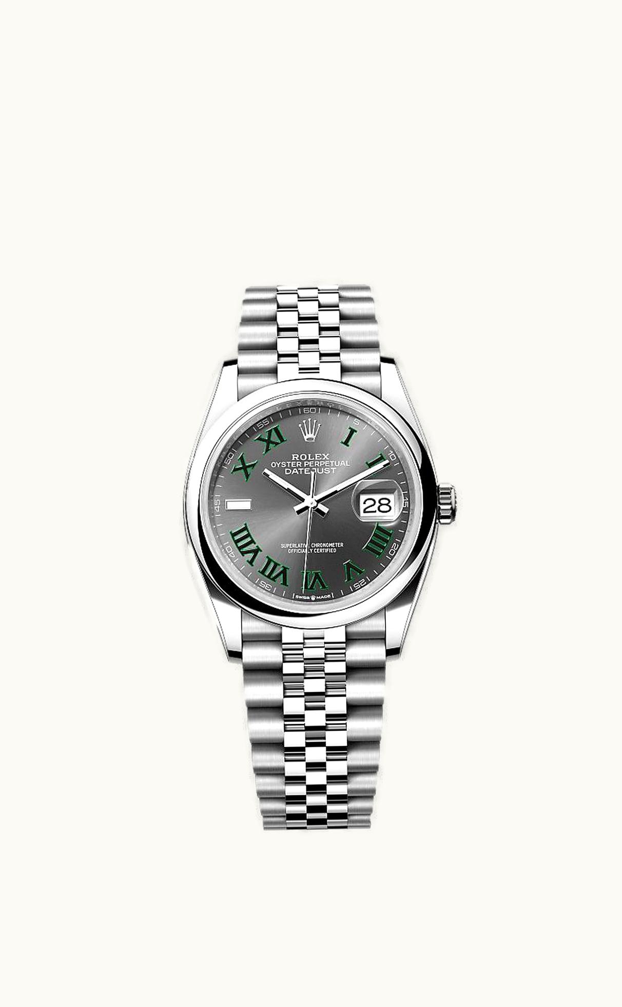 Rolex Datejust 36 Stainless Steel / Domed / Slate - Roman / Jubilee