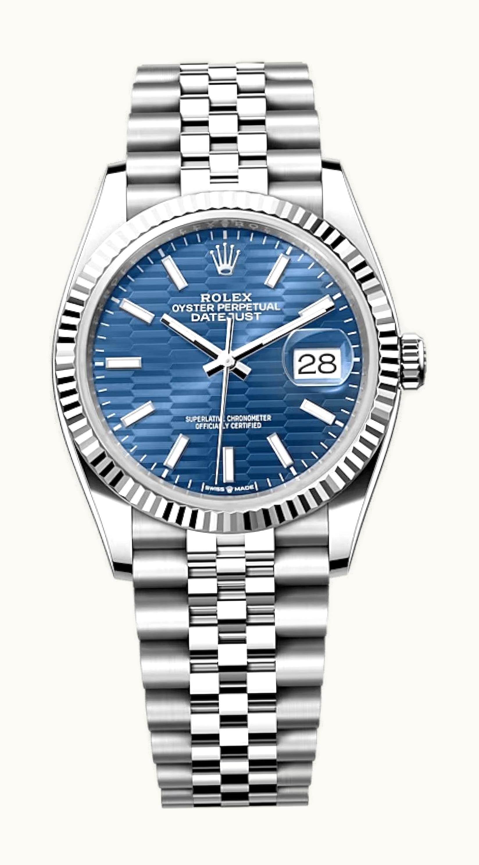 Rolex Datejust 36 Stainless Steel / Fluted / Blue - Fluted / Jubilee