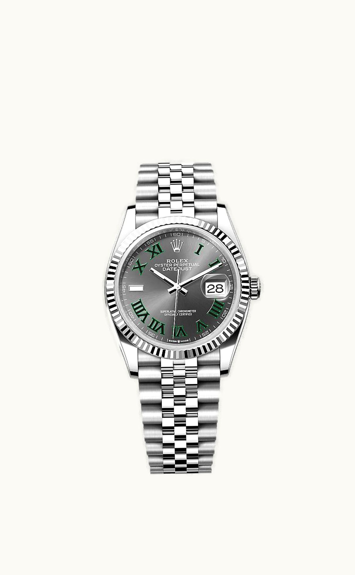 Rolex Datejust 36 Stainless Steel / Fluted / Slate - Roman / Jubilee